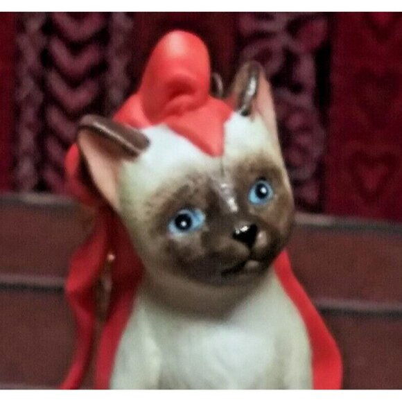 Bow Brummel by Irene Spencer Siamese Cat Ornament Christmas - Made by Roman 1989 - Picture 6 of 7